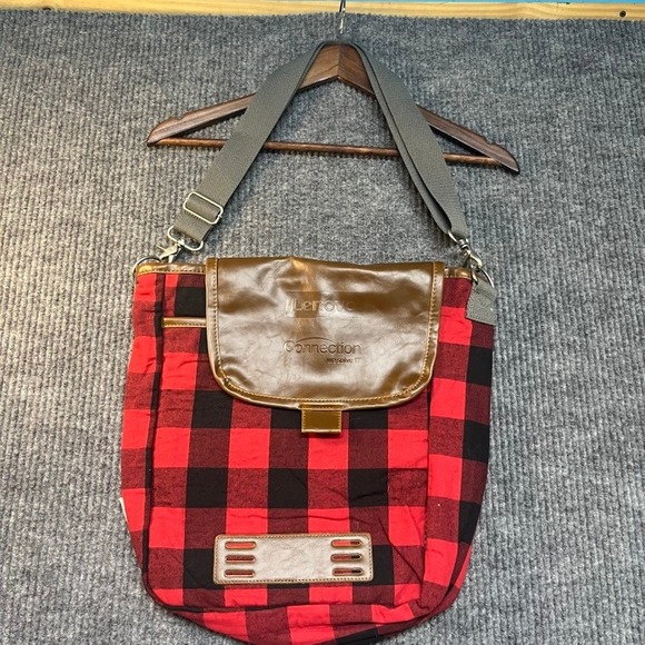 Lenovo Other - Lenovo Connection Red Black Buffalo Plaid Messenger Bag Laptop Tech CrossbodyBag